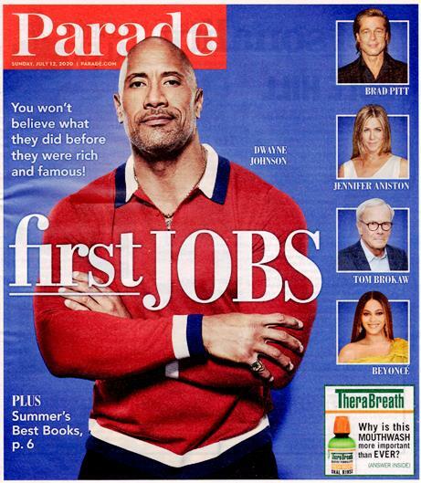PARADE MAGAZINE 2020 DWAYNE JOHNSON FIRST JOBS BEFORE THEY WERE RICH - Main Image