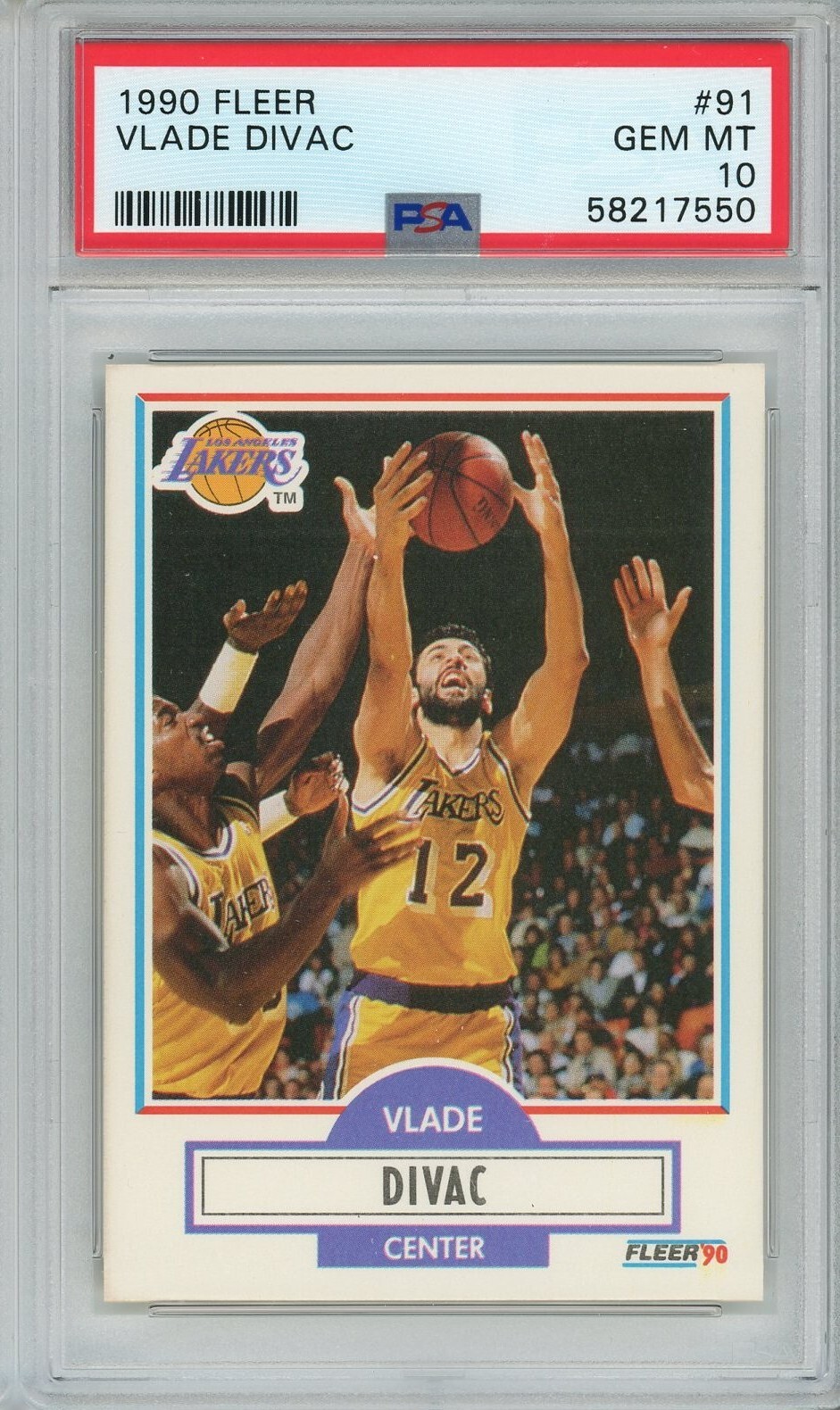 1990 Fleer #91 Vlade Divac PSA GEM 10