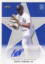 KENYA HUGGINS JR 2020 Leaf Perfect Game PG National Showcase Blue AUTO /15 REDS