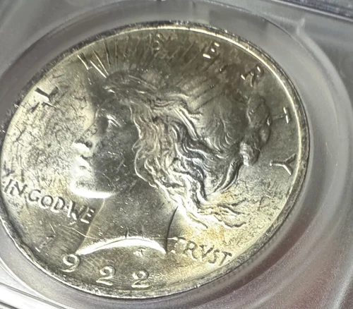 Heavy Luster Cartwheels 1922-P Mint Grade BU $1 Silver Peace Dollar | SEGS Toned