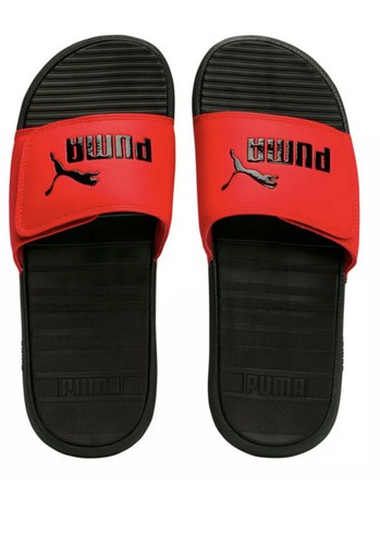 New PUMA Cool Cat V Slides Sandals Black / Red Puma Logo Men's SZ-10 | eBay