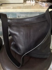 Coach Black Leather Crossbody. With Silver Hardware