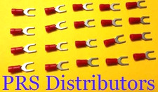 VINYL FORK RED TERMINALS INSULATED CRIMP WIRE CONNECTORS 22-18 Gauge 20 Pieces