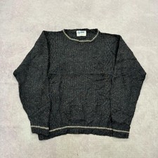 Vintage abstract knitted jumper Patterned Grandad chunky knit sweater Men's XL