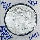 1934 P BU UNCIRCULATED SILVER PEACE DOLLAR AUTHENTIC U.S.MINT RARE KEY DATE 6411