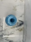 Vtg French Blue Opaline Gilded Hand Blown Glass Perfume Bottle 7” — photo 6