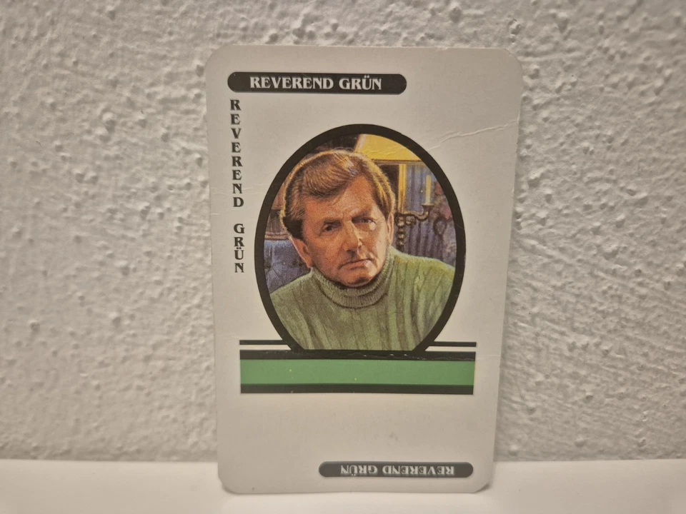 Cluedo Das klassische Detektiv-Spiel 1992 Ersatzteile: Karte Reverend Grün - Bild 1 von 1