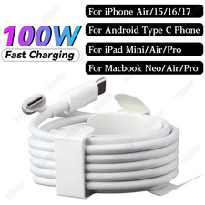 Fast Charger PD 100W USB-C Type C Cable Lot For iPhone 17 16 15 iPad Macbook Air