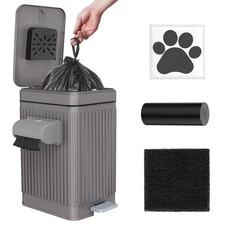 Dog Poop Trash Can for Outside Indoor, 5L/1.3Gal Small Pet Waste Bin with O...