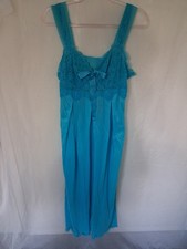 Adonna Vintage Blue Lace Babydoll Nightgown Size 38 1970s Nylon Original
