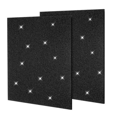 2 Pcs Glitter Acrylic Sheets 1/8'' Thick Plastic Sheets 8x8 Inch, Black