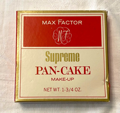 Vintage MAX FACTOR Hollywood PAN CAKE MAKE-UP in Box DARK EGYPTIAN Mint in Box