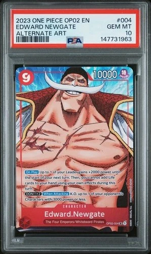 2023 ONE PIECE PARAMOUNT WAR ENGLISH EDWARD NEWGATE ALT ART OP02-004 PSA 10