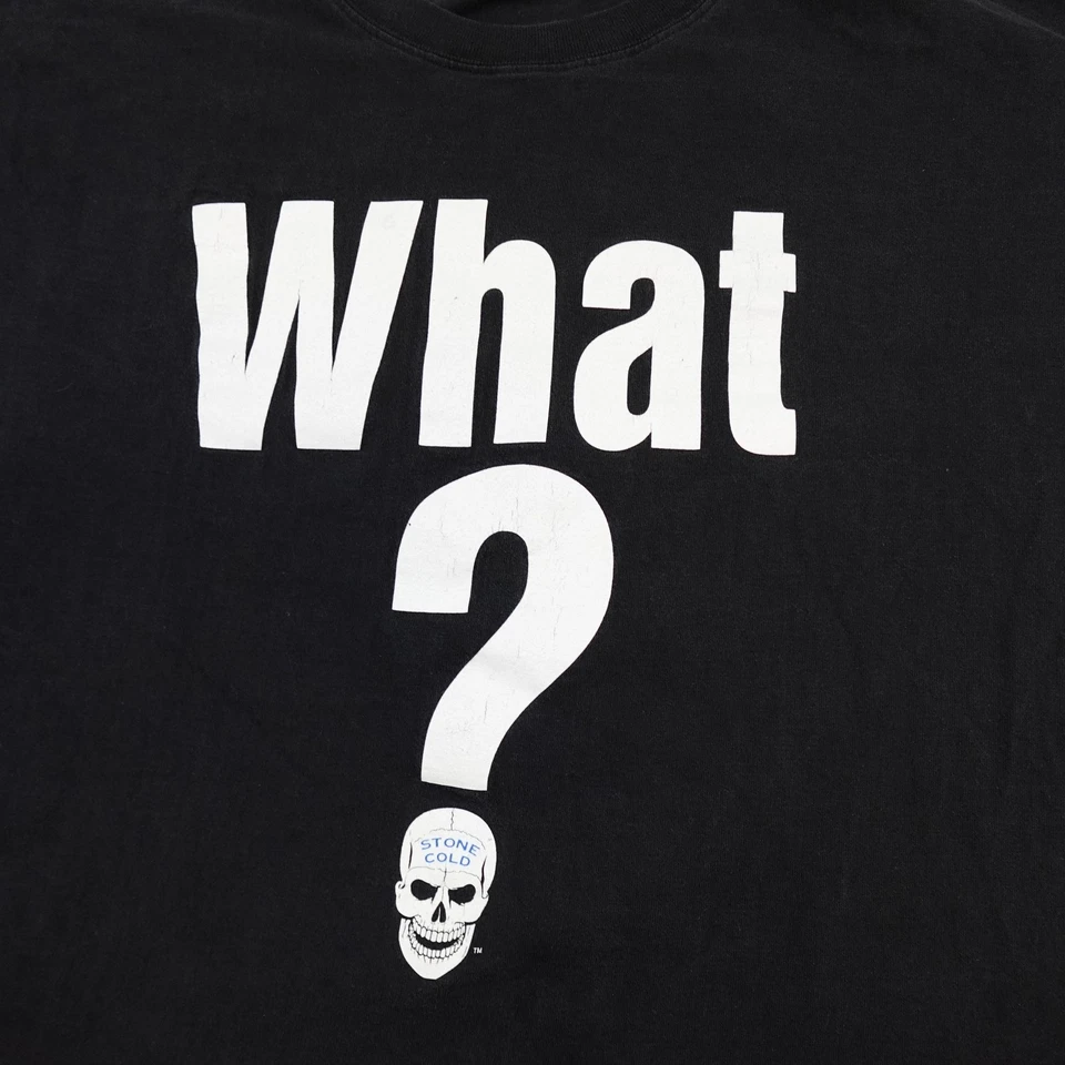 Stone Cold Steve Austin What? Shirt Mens 2XL Black WWE Wrestling Graphic Tee - Image 2 of 4