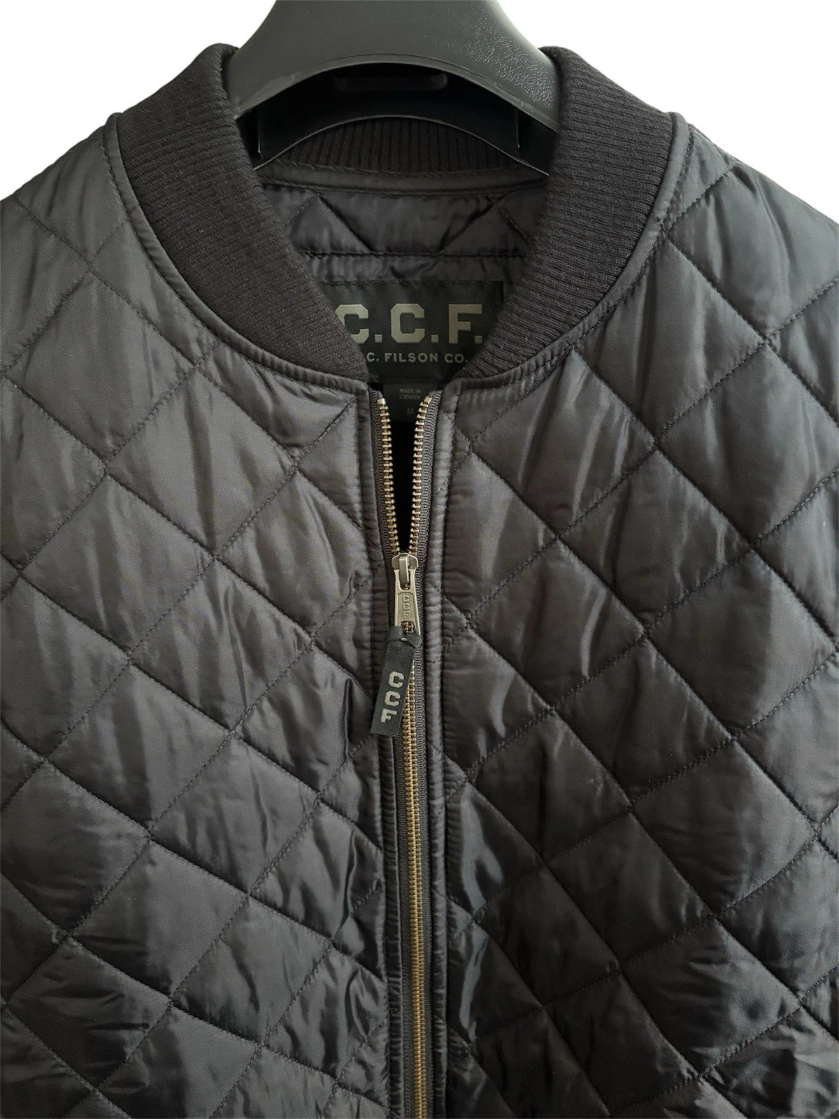 FILSON Quilted Black Utility Jacket Size Medium C. C. FILSON CO. Made in Canada image 2
