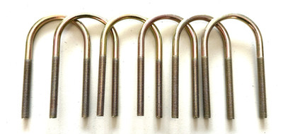 U-Bolt, 2 1/2'' W x 5''  L x 3/8 -16 NC thread, Dichromate Steel, Lot of 6