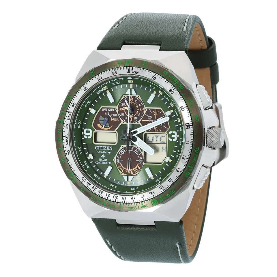 Citizen Promaster Skyhawk A-T Chronograph Green Dial Men's Watch JY8147-01X