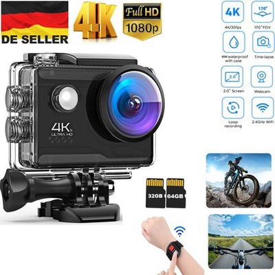 Action Cam 4K60FPS 20MP WiFi Unterwasserkamera 40M Wasserdicht HD Touchscreen