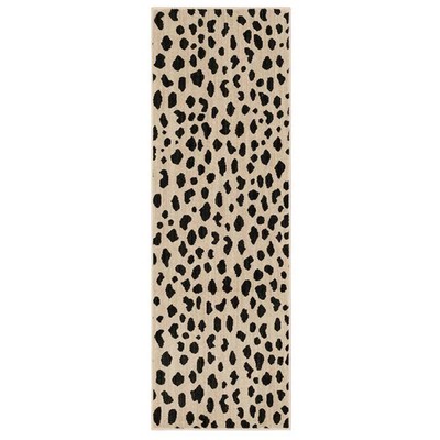 2'4x7' Daffodil Leopard Print Woven Rug BlackWhite - Threshold Bohemian Runner