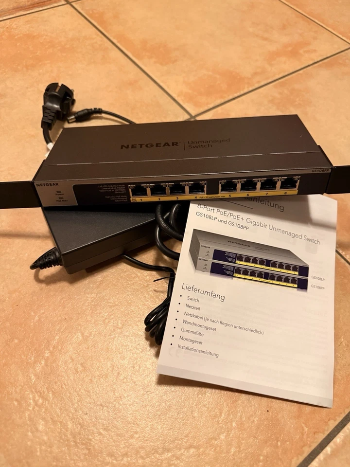 Netgear GS108PP 8-Port PoE+ Gigabit Switch