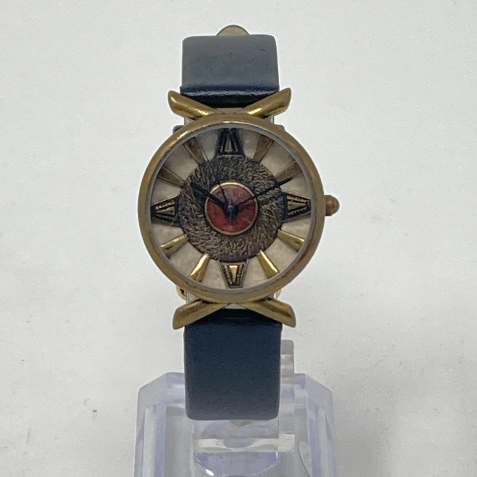 Relic Watch Women 30mm Brass Tone Faceted Crystal Swiss Black New Battery 8.25" - Image 4 of 4