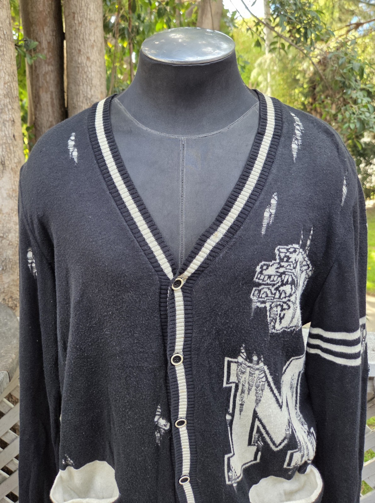 Mihara Yasuhiro 11SS Damage Processing Tiger Knit… - image 2