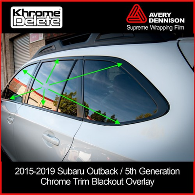 #ad #ad Gloss Black Chrome Delete Vinyl Overlay for 2015–2019 Subaru Outback Trim $69.99