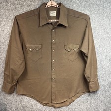 Rockmount Ranch Wear Shirt Mens 2XL Brown Check Western Pearl Snap Long Sleeve