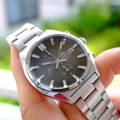 Orient Chronograph Watch Quartz Dark Gray Dial 39mm Mens wrist 17cm NB/NA