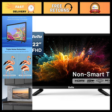 22" FHD LED Flat Screen TV - 2K Non-Smart, Compatible with Apple TV, Fire Stick