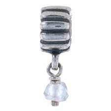 New Pandora Bead Charm Sterling Silver 790166BK Birthstone Dangle April Crystal