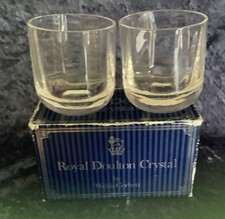 Royal Doulton Webb Corbett Crystal Whisky Tumblers x two. -1/2 Pt.