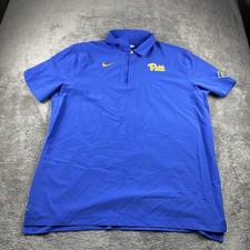 Nike Pittsburgh Panthers Polo Shirt Mens XL Blue Short Sleeve