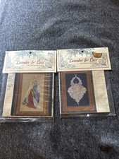 Lavender  Lace Cross Stitch Pattern Victorian Design In The Arms Angel Lot 2