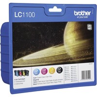 Brother Druckerpatrone LC-1100 Original Kombi-Pack Schwarz, Cyan, Magenta, Gelb