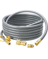 25 Feet 1/2 inch ID Natural Gas Grill Hose with Quick Connect Fittings, Natural
