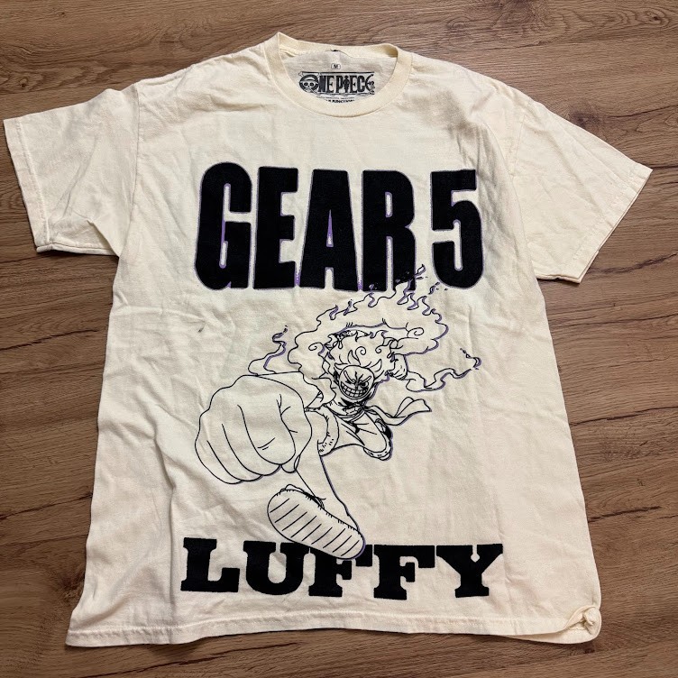 Camiseta One Piece Monkey D. Luffy Gear 5 Adulto Japón Anime Beige Mediana Nueva