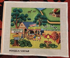 Princely Hand-painted Farmyard Veggie Market Needlepoint Canvas 10x12 design