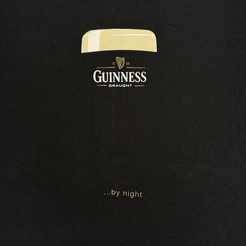 Vintage Guinness Draft Beer Stout By Night T Shirt Black Size Meidum Ireland - Picture 2 of 6