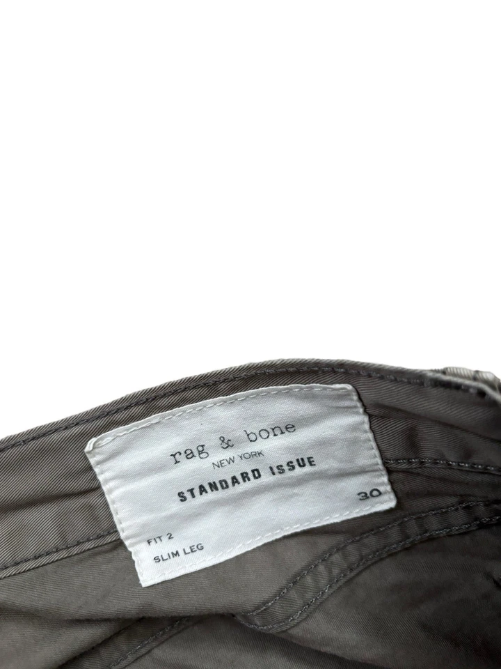 Pantalones de trapo y hueso para hombre talla 30x30 beige oscuro edición estándar ajuste 2 botones ajustados mosca Foto 3 de 4