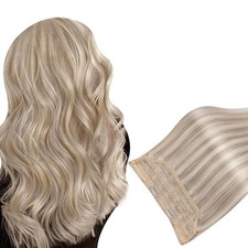 Easyouth FISHLINE 18" Ash Blonde w/Bleach Wire Human Hair Extensions FP P18-613