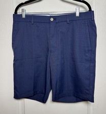 Peter Millar Salem Performance Shorts Mens 33 Navy Blue Golf Athletic Casual EUC