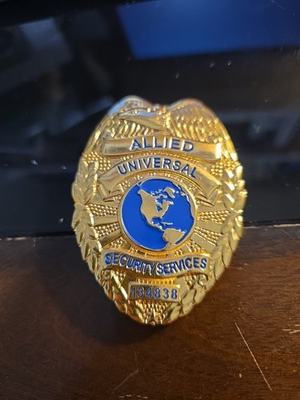 #ad #ad VINTAGE Allied Universal Security Services Badge Gold Tone New Badge # 134838 $65.00