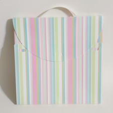 Vintage RARE Cropper Hopper Pastel Striped 12x12 Storage Container W/4 Dividers