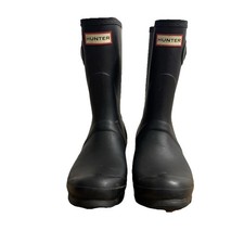 Hunter Original Short Boot Women s 7 Black Mid Calf Rain Waterproof Outdoor READ