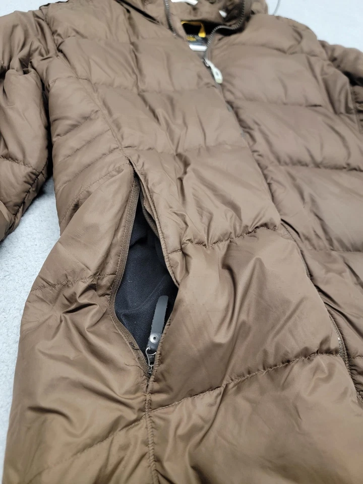 Mountain Hard Wear Down Jacket Womens XL Brown Long Hooded Parka Down Insulated - Image 3 of 4