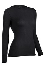Indera Warmwear Traditional Thermal - Long Sleeve - Black - Women Size S