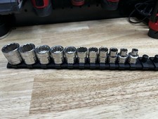 Gearwrench 11-piece Sae Socket Set 38 Drive 12pt 14-78 On Socket Rail