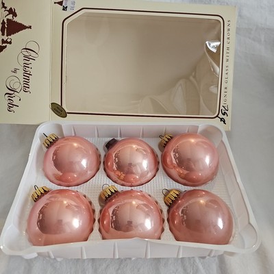Vintage Krebs Candy Rose Christmas by Krebs 6 Designer Glass Ornaments 1 Missing