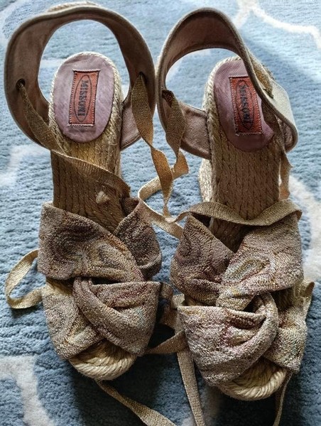 Women Missoni Heels Gold Textile 38